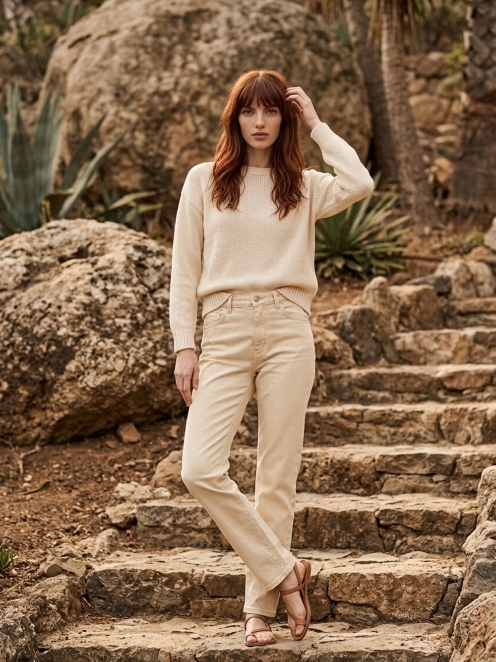 Universal Thread Straight Leg Jeans in Cream